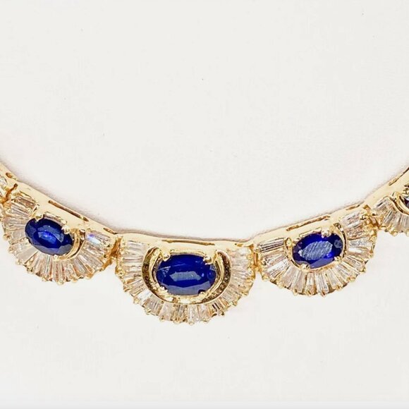 NATURAL 7CT SAPPHIRE DIAMOND 17" NECKLACE!! $15K! - Picture 2 of 4